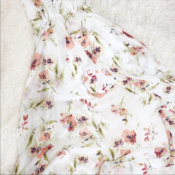 NWOT White floral halter romper w/open back - Picture 2 of 2